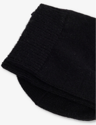 Falke Womens Black Cosy Wool Brand-print Knit Socks In Black