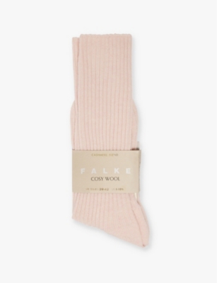 Falke Womens  Cosy Wool Ribbed Knit Socks In Pink