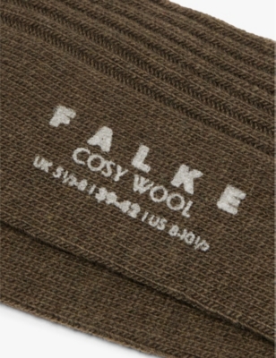 Shop Falke Womens Military Cosy Wool Ribbed Knit Socks