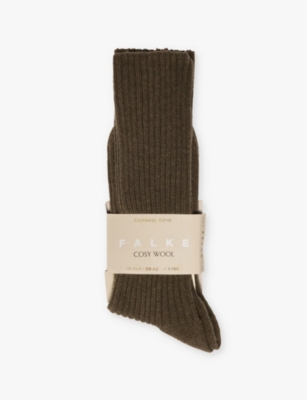 Shop Falke Womens Military Cosy Wool Ribbed Knit Socks