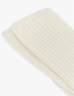 Falke Womens Off-white Cosy Wool Ribbed Knit Socks In Off-white