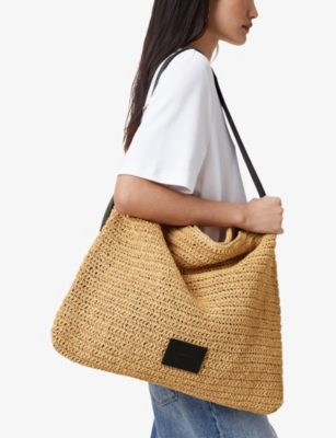 Shop Allsaints Womens Natural Asha Raffia Shoulder Bag