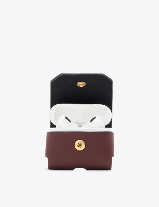 Logo-Debossed Leather AirPod Case
