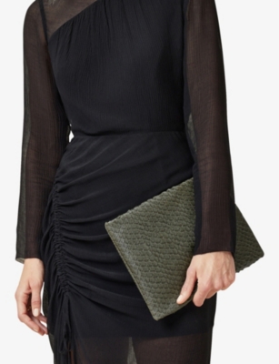 ALLSAINTS: Bettina Quilted Leather Clutch Bag