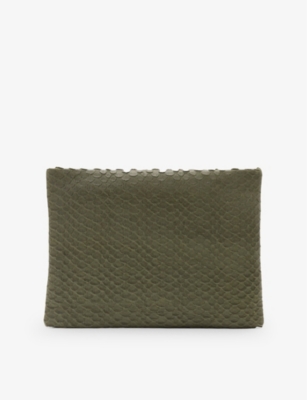 ALLSAINTS: Bettina Quilted Leather Clutch Bag
