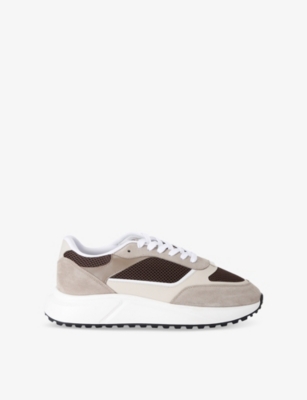 ARNE: Technical Runner Leather Suede and Mesh Low-Top Trainers