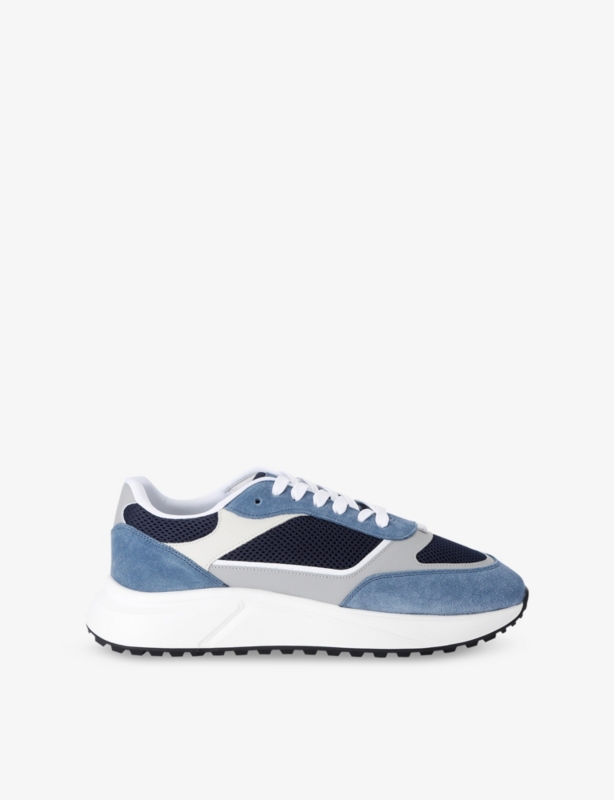 Technical Runner Suede and Mesh Low-Top Trainers