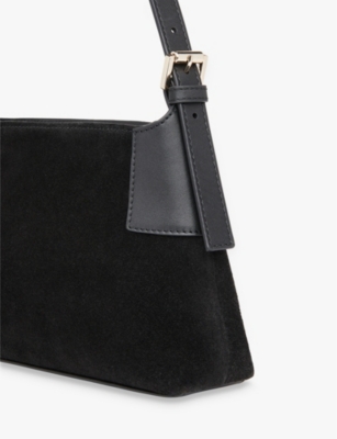 WHISTLES WOMENS PALOMA SMALL SUEDE SHOULDER BAG BLACK 