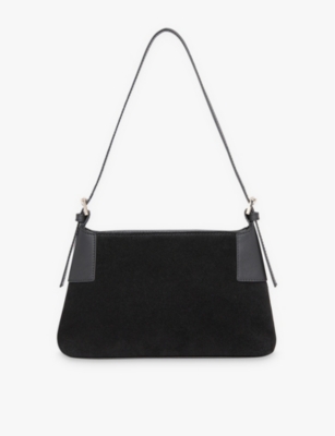 WHISTLES WOMENS PALOMA SMALL SUEDE SHOULDER BAG BLACK 