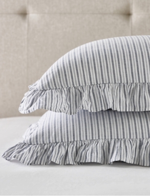 THE WHITE COMPANY: Dorit Striped Cotton Oxford Pillowcase