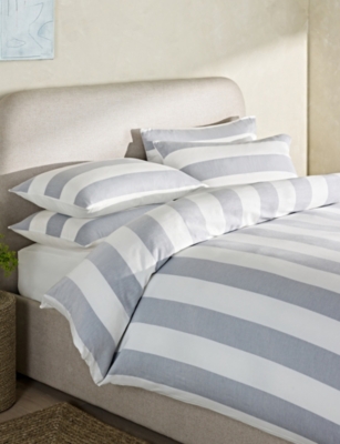 THE WHITE COMPANY: Maris Stripe Classic Standard Cotton Pillowcase 50cm x 75cm