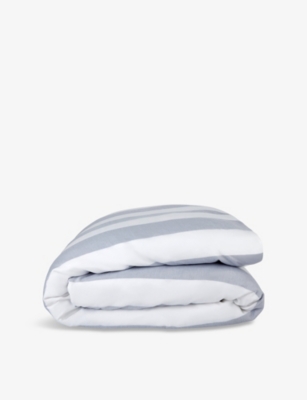THE WHITE COMPANY: Maris Stripe Classic Single Cotton-Sateen Duvet Cover