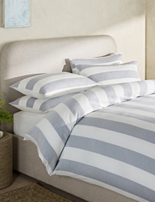 THE WHITE COMPANY: Maris Stripe Double Cotton Duvet Cover