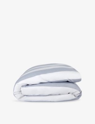 THE WHITE COMPANY: Maris Stripe Classic King Cotton-Sateen Duvet Cover