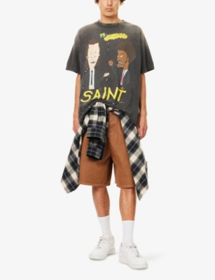 SAINT MXXXXXX: Beavis Head Crewneck Cotton-Jersey T-Shirt