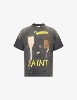 SAINT MXXXXXX: Beavis Head Crewneck Cotton-Jersey T-Shirt