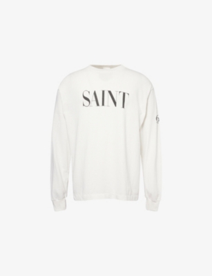 SAINT MXXXXXX: Text-Print Long-Sleeve Cotton T-Shirt