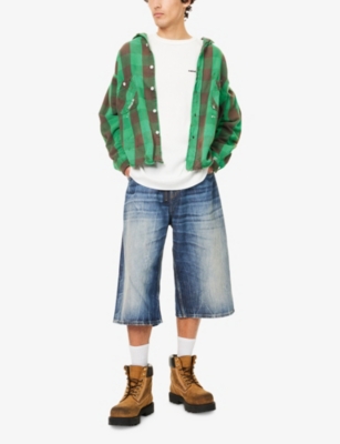 SAINT MXXXXXX: Embroidered Waffle-Texture Cotton T-Shirt