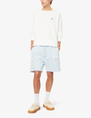 SAINT MXXXXXX: Logo-Print Cotton Sweat Shorts