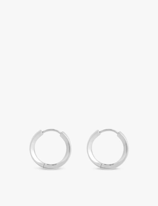 886 polished-finished medium sterling-silver hoop earrings