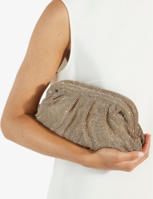 DUNE: Elegent embellished mesh clutch bag