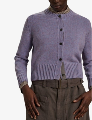 SOEUR: Lyne ribbed-trim wool-blend knitted cardigan