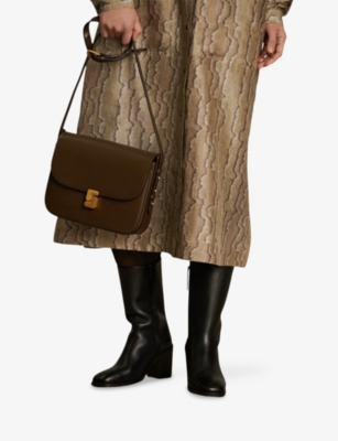 SOEUR: Cara Leather Block-Heel Ankle Boots