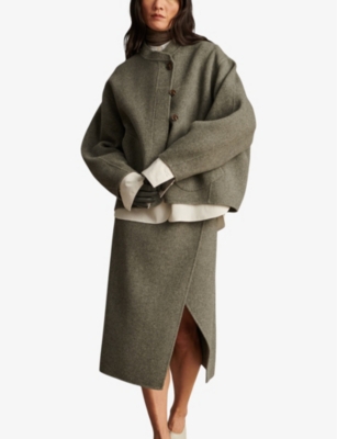 SOEUR: Windsor short double-faced wool-blend coat
