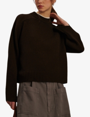 SOEUR: Round-neck brushed-texture wool jumper