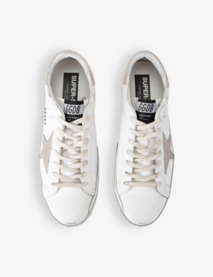 Golden Goose Mens Silver Com Super-star Logo-embellished Leather Low-top Trainers In Gold Comb