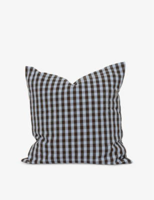 A WORLD OF CRAFT BY AFROART: Maria check-print cotton cushion 40cm x 40cm
