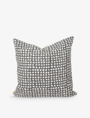 A WORLD OF CRAFT BY AFROART: Dots graphic-print cotton cushion cover 50cm x 50cm