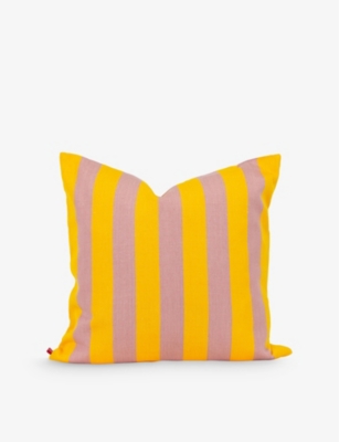 A WORLD OF CRAFT BY AFROART: Emanuela striped cotton cushion cover 50cm x 50cm