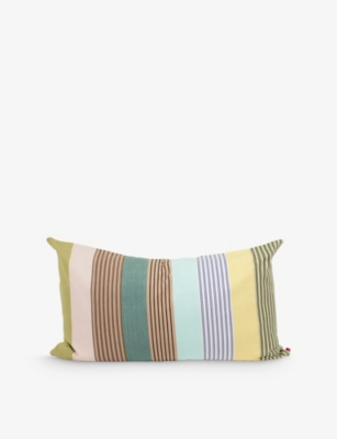 A WORLD OF CRAFT BY AFROART: Brianna striped cotton cushion cover 50cm x 90cm