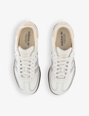 Adidas Originals Womens Samba Og Logo-embellished Leather Low-top Trainers Core White Grey Two Crea In Core White Grey Two Crea