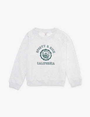 SPORTY & RICH: California Emblem Crewneck Cotton-Blend Sweatshirt 2-14 Years