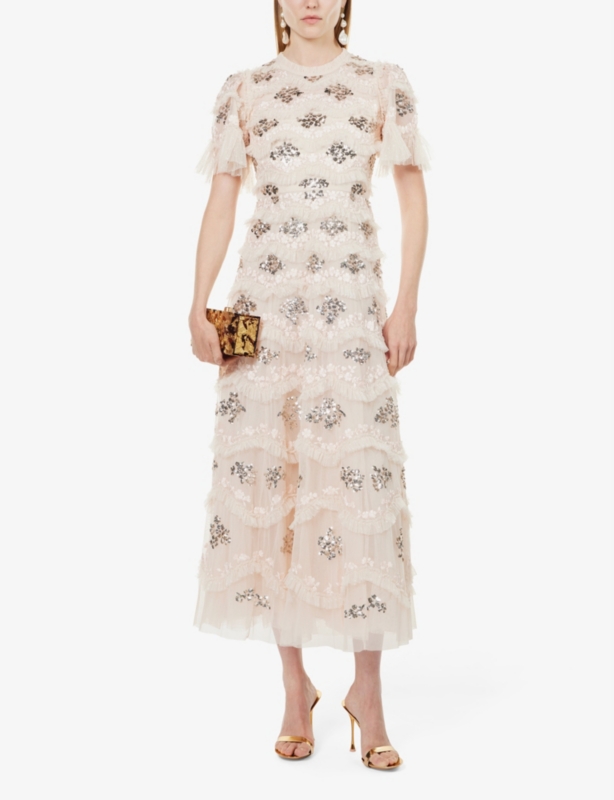 Daisy Wave embellished recycled-polyester tulle maxi dress
