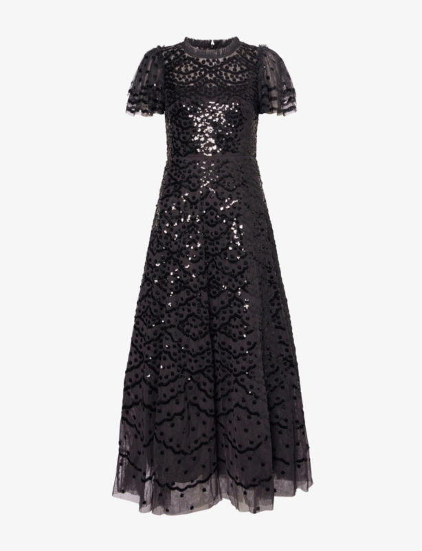 Deco Dot sequin woven gown