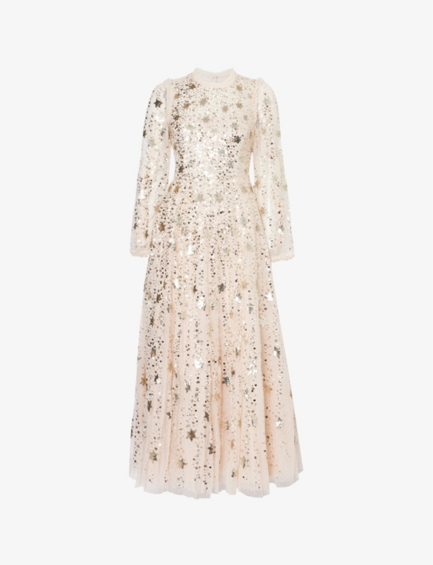 Shooting Stars sequin embellished recycled-polyester midi dress