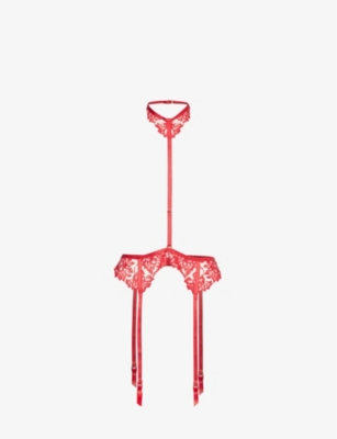 LACE EMBROIDERED BUTTERFLY SUSPENDERS YV47379