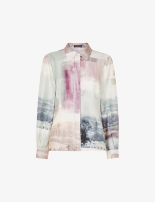 WHISTLES: Wild Horse-pattern limited-edition silk shirt
