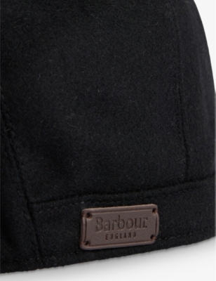 Barbour Mens  Redshore Logo-patch Wool-blend Felt Cap In Black