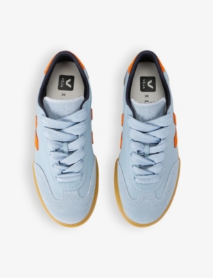 VEJA WOMENS BLUE OTHER VOLLEY LOGO-EMBELLISHED SUEDE LOW-TOP TRAINERS EUR 37 / 4 UK 