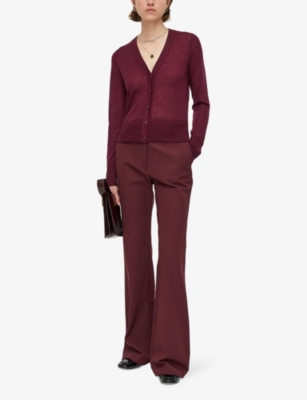 Joseph Cashair Cardigan In Merlot
