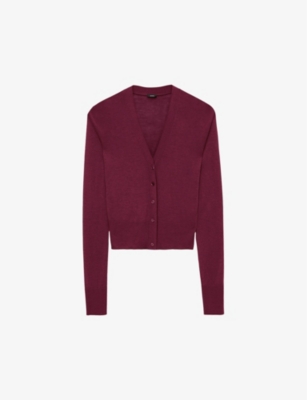 Joseph Cashair Cardigan In Merlot
