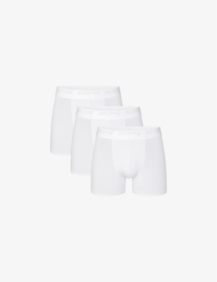 Skims 3-pack 3-inch Stretch Modal Boxer Briefs In Chalk