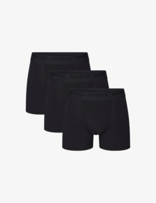 Skims 3-pack 3-inch Stretch Modal Boxer Briefs In Obsidian