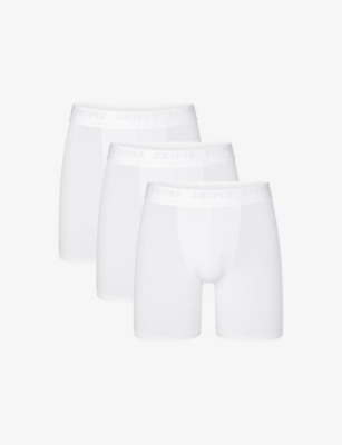 Skims 3-pack 5-inch Stretch Modal Boxer Briefs In Chalk