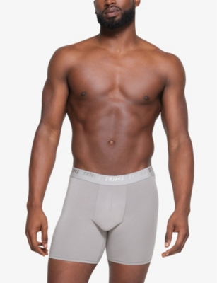 Skims Mens Gunmetal Multi Branded-waistband 5in Pack Of Three Stretch-modal Boxer Briefs In Gunmetal Multi