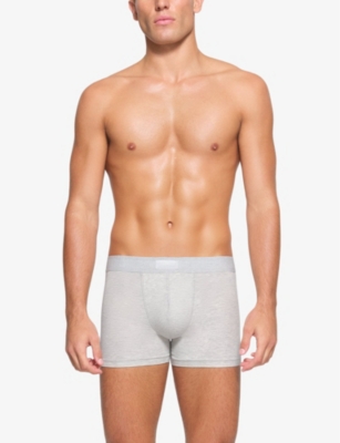 Skims Mens Heather Multi Branded-waistband 3in Pack Of Three Stretch-cotton Boxer Briefs In Heather Multi